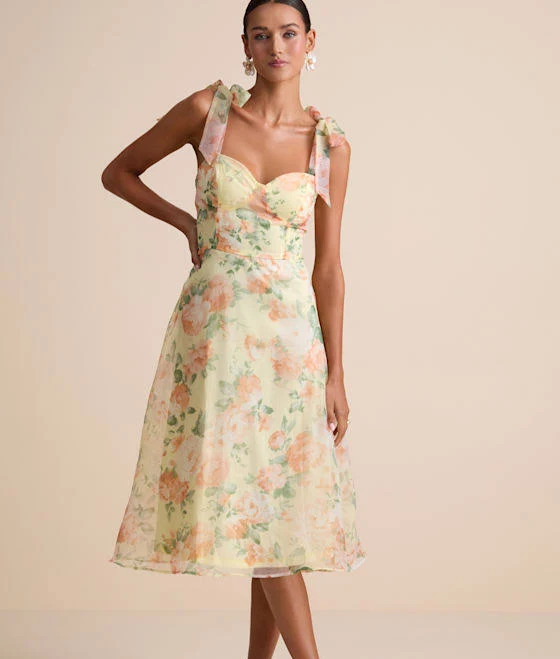 dress Lulus Floral Tie-Strap Midi Dress Lulus $79