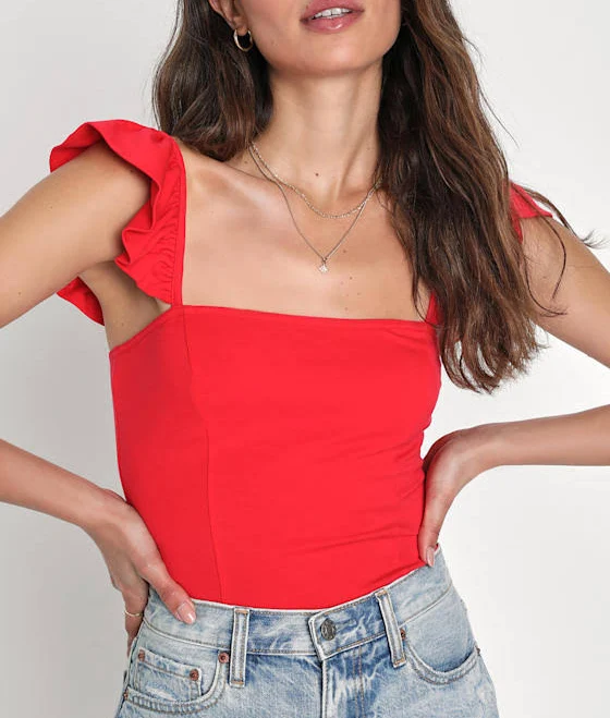 sleeveless top Lulus Ruffled Strap Tank Top Lulus $29