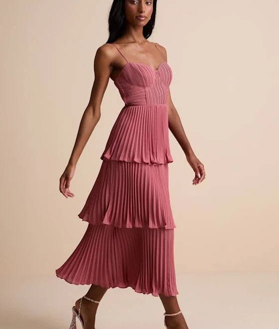 dress Lulus Tiered Bustier Midi Dress Lulus $79