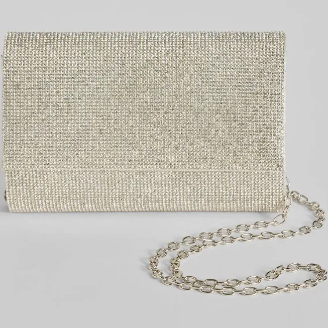 bag Luxe Glamour Rhinestone Box Clutch Windsor $28.9