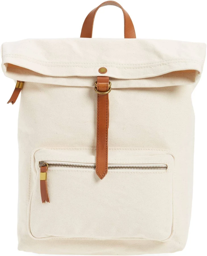 bag Madewell Canvas & Leather Ivory Backpack Poshmark $30