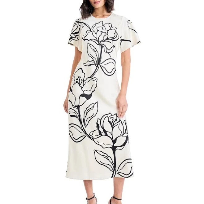 sundress Maggy London Women's Floral Short Sleeve Midi Dress Nordstrom $148