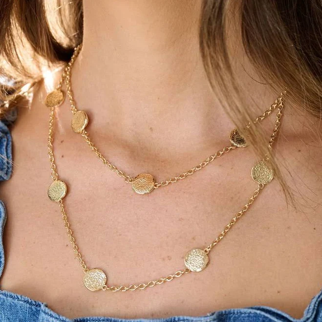 accessory Magnolia Boutique Women's Boho Chic Double Layered Chain Coin Necklace Magnolia Boutique $7