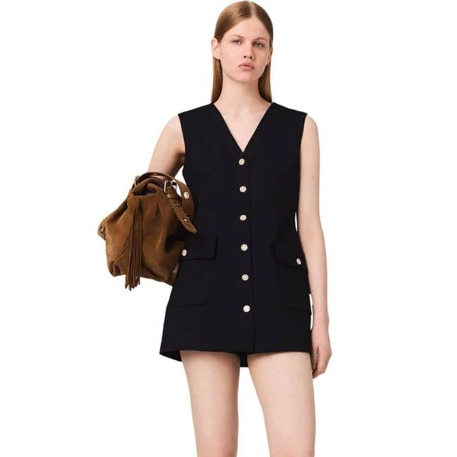 jumpsuit Maje Women's Layered-effect Wool-Blend Jumpsuit Nordstrom $336