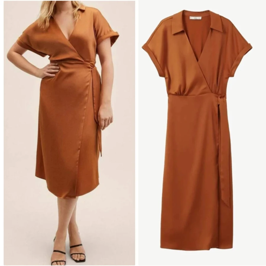dress Mango Satin Wrap Dress Orange Size 20 Plus Size eBay - sa700653 $39