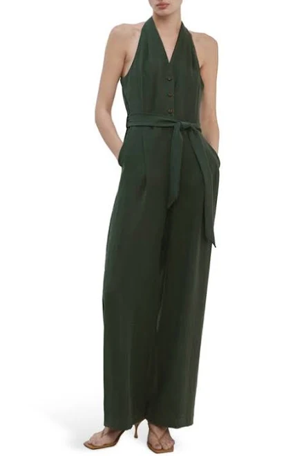 jumpsuit MANGO Women's Halter-Neck Belt Jumpsuit Nordstrom $139.99