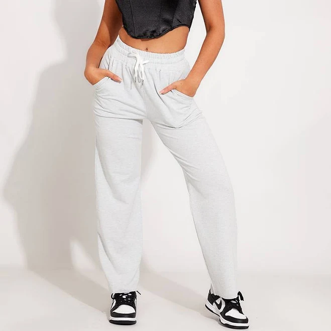 pants Marl Cotton Drawstring Straight Leg Joggers Nothingbutstyle $13.5