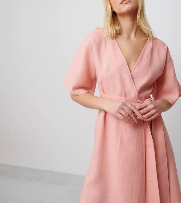 dress Mary's Linen Short Sleeve Wrap Dress Etsy - LoveAndConfuse $116.41
