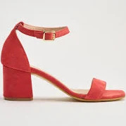 shoes Medium block heel Sandals with ankle strap in Coral Suede Etsy $156.61