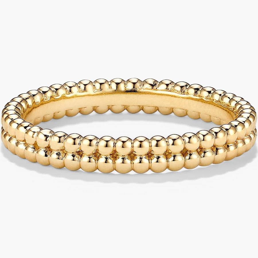 accessory Mejuri 18K Gold Vermeil Duo Beaded Stacker Ring Mejuri US $88