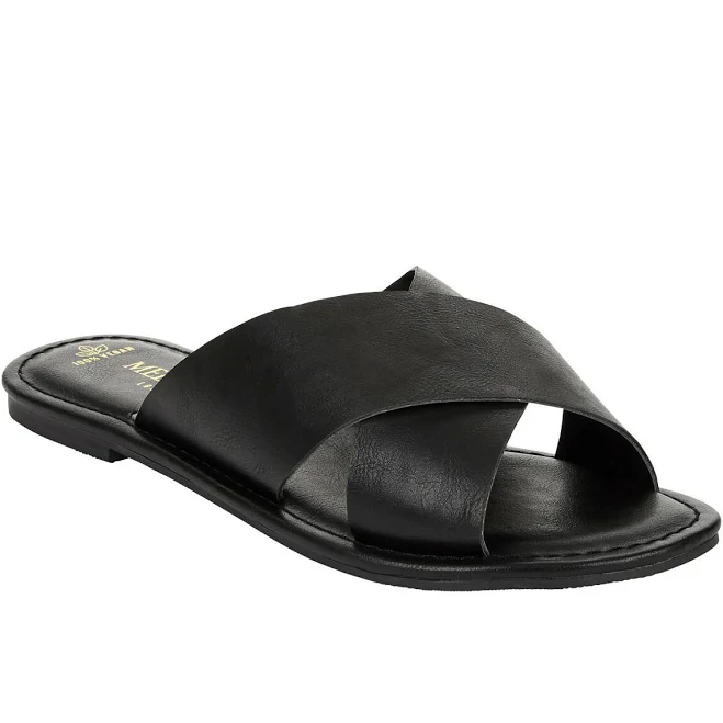 shoes Melrose Ave. Los Angeles Women's Vegan Leather Crossband Sandals eBay - elklandgiftshq $20.79