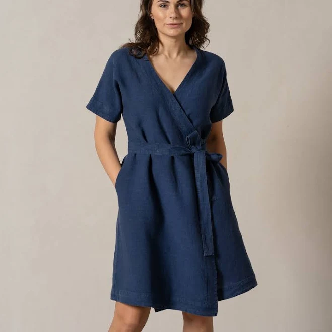 dress menique Linen Wrap Dress Midi menique.com $149.95