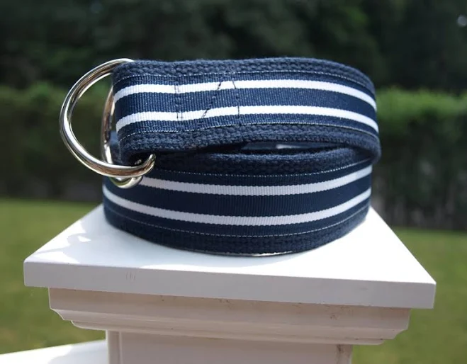 accessory Men's Nautical Striped Canvas Belt with D-Ring Etsy - BeRibbon $32.5