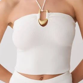 halter top Meshki Dimitri Knit Halter Top With Hardware meshki.us $65
