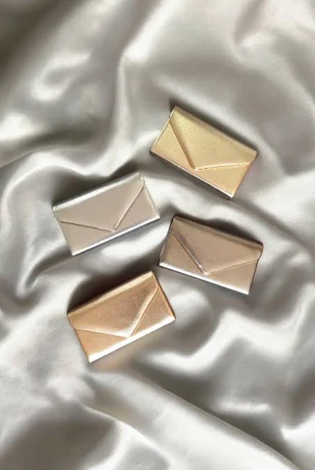 bag Metallic Faux Leather Envelope Clutch Etsy - Seller $28.21