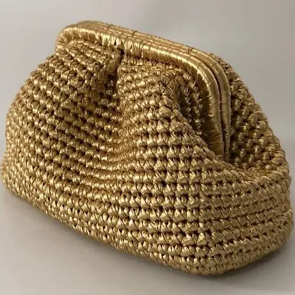 bag Metallic Gold Woven Clutch Bag Etsy - HilenisDesign $120