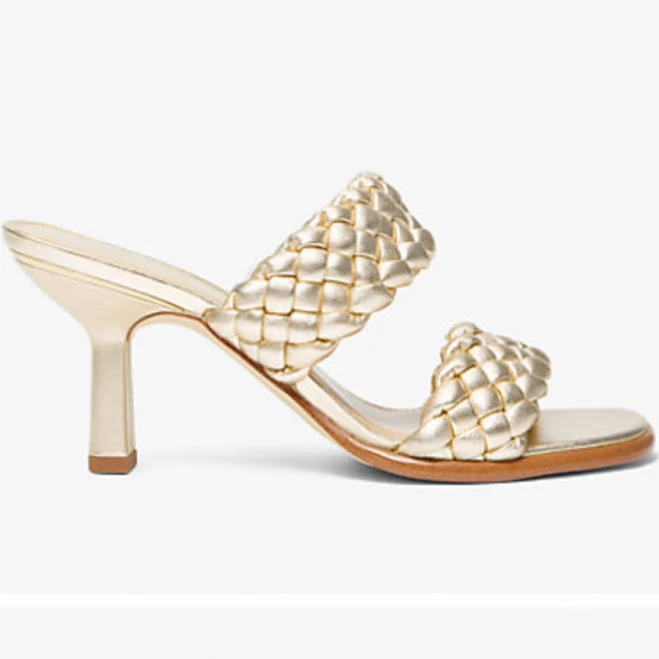 shoes MICHAEL Michael Kors Amelia Metallic Braided Faux Leather Mules Poshmark $89