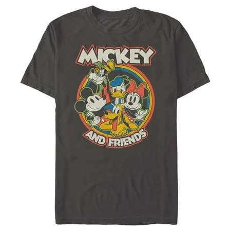 t-shirt Mickey Mouse & Friends Colorful Retro Squad Graphic T-Shirt Walmart - Top Tees Apparel $12.99