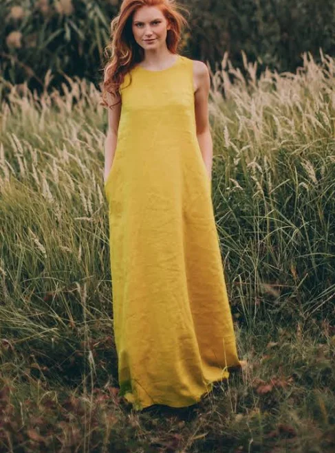 dress Minimalist Linen Maxi Dress VisibleArt $114