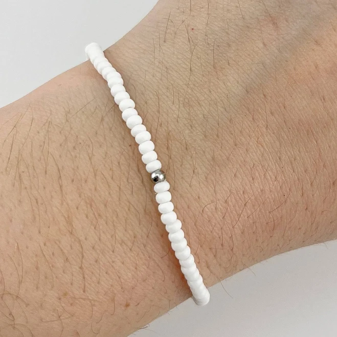 accessory Minimalist Stretch Glass Seed Bead Bracelet Etsy - Seller $9.99