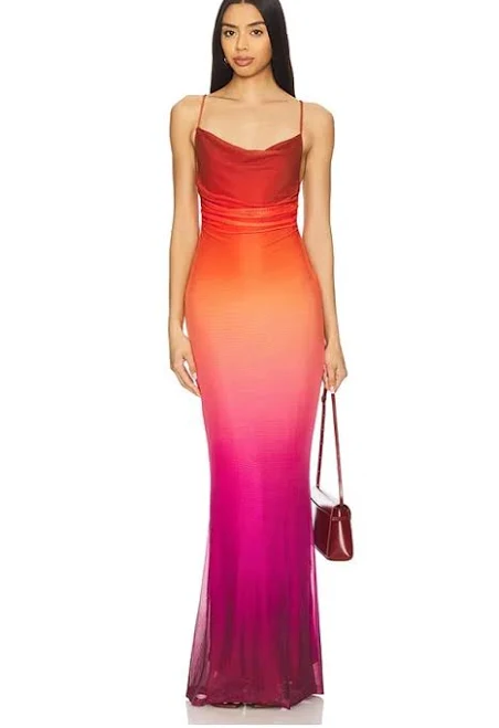 maxi dress MINKPINK Cosima Ombre Mesh Maxi Dress ModeSens $139