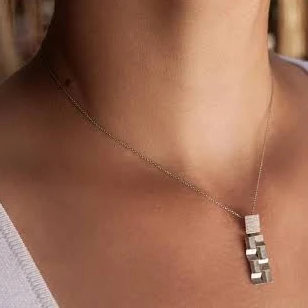 accessory Modern Minimalist Brushed Sterling Silver Geometric Pendant Necklace Etsy - Seller $76.41