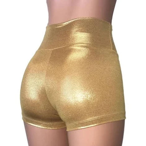 shorts Mystique Metallic High Waisted Booty Shorts Etsy - peridotcloth $30