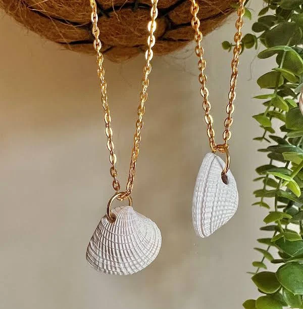 accessory Natural Seashell Gold Chain Necklace Etsy - Seller $25