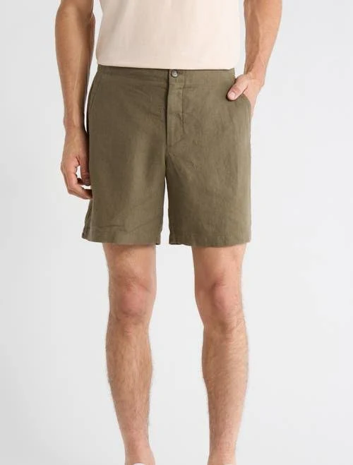 linen outfit Nordstrom Flat Front Linen Chino Shorts Nordstrom $79.5