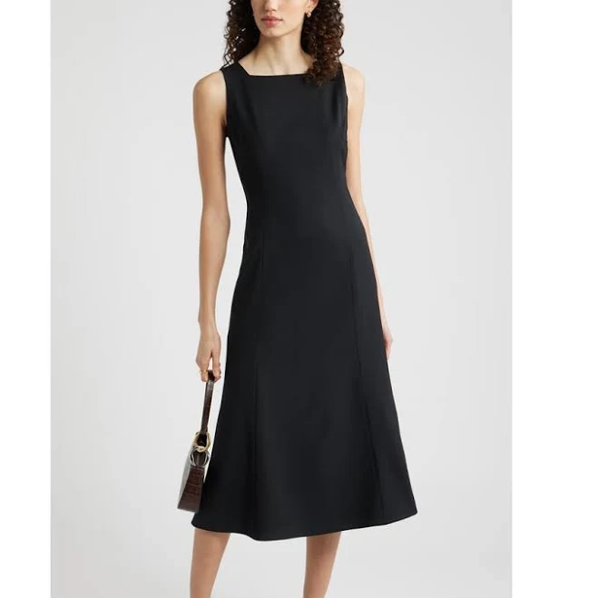 dress Nordstrom Sleeveless Square Neck Wool Blend Midi Dress Nordstrom $149