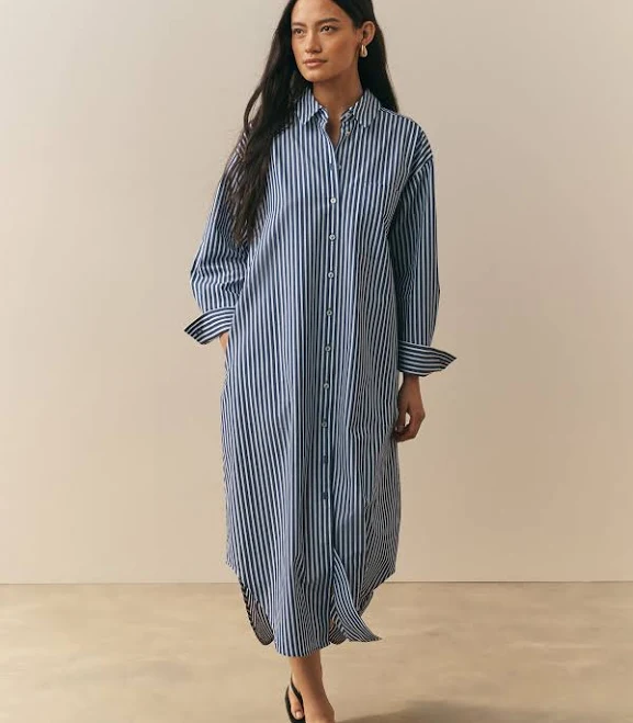 dress Nothing Ordinary Cotton Poplin Midi Shirt Dress Next USA $144
