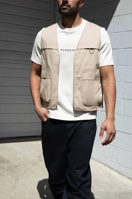 outerwear Oak + Fort Cotton-twill Cargo Vest Oak and Fort US $19.99