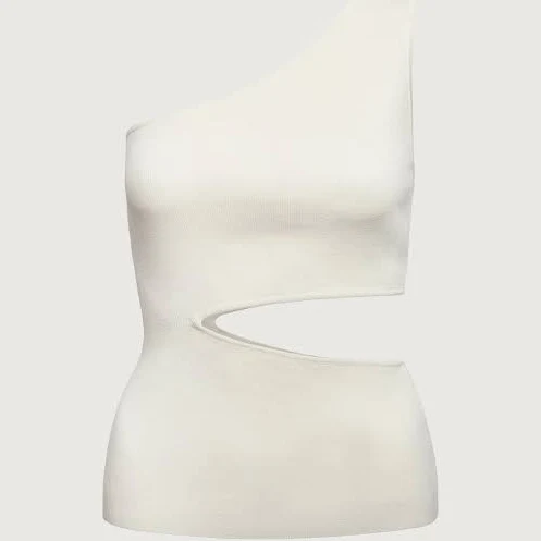 one shoulder top Oak + Fort One Shoulder Knit Tank with Cutout Oak and Fort US $19.99