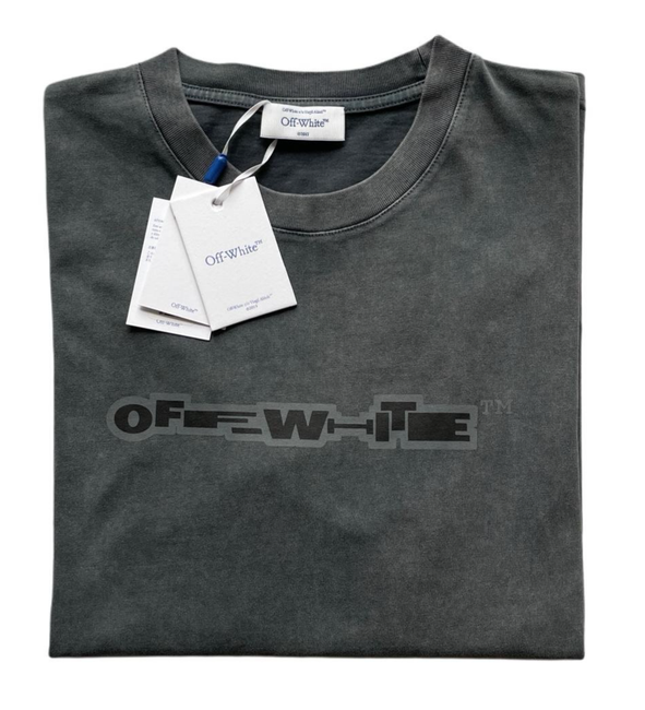 top Off-White Washed Black Graphic T-Shirt Large Back Print Men's Streetwear eBay $129