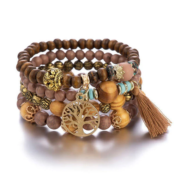 accessory Oh So Lush Boutique Multilayer Wooden Beaded Bracelet Jane.com $13.93