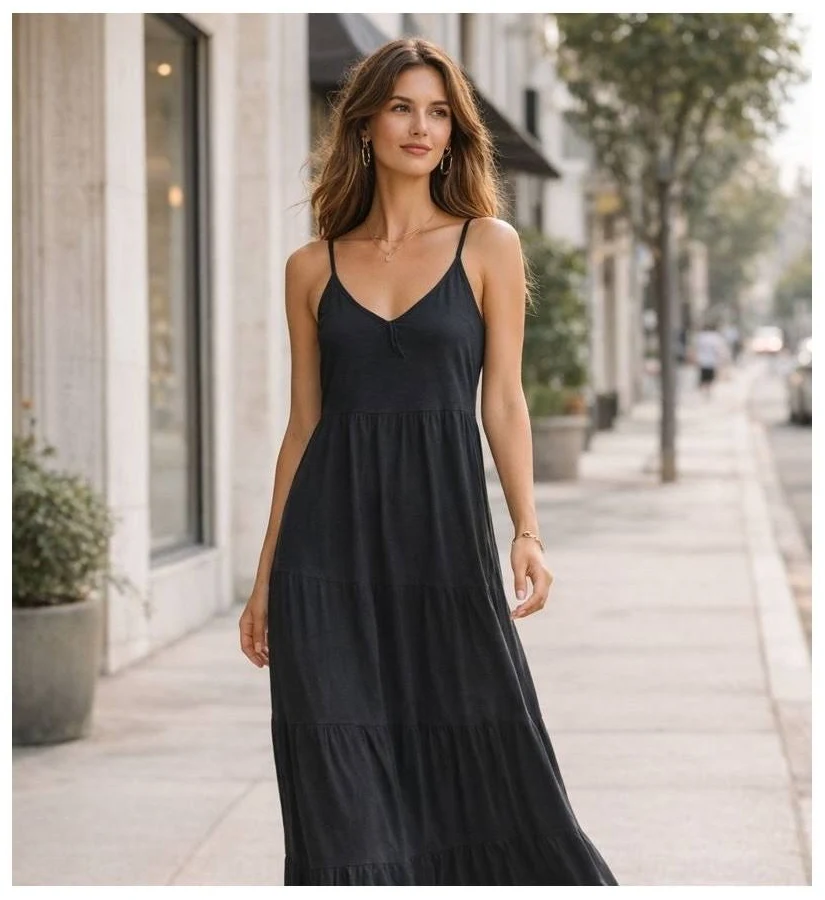 dress Old Navy Blue Tiered Maxi Dress Spaghetti Straps XS eBay - beautyandbudget $37