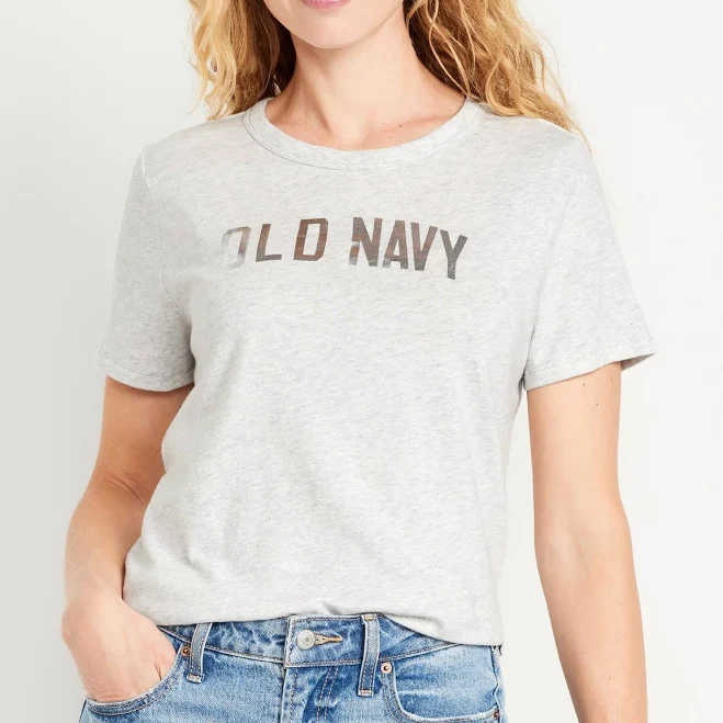 top Old Navy Women's Everywear Crew-Neck Logo-Graphic T-Shirt Old Navy $10.19