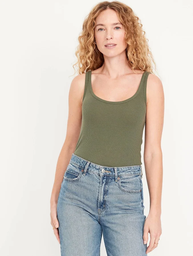 top Old Navy Women's First-Layer Ribbed Scoop-Neck Tank Top Old Navy $7