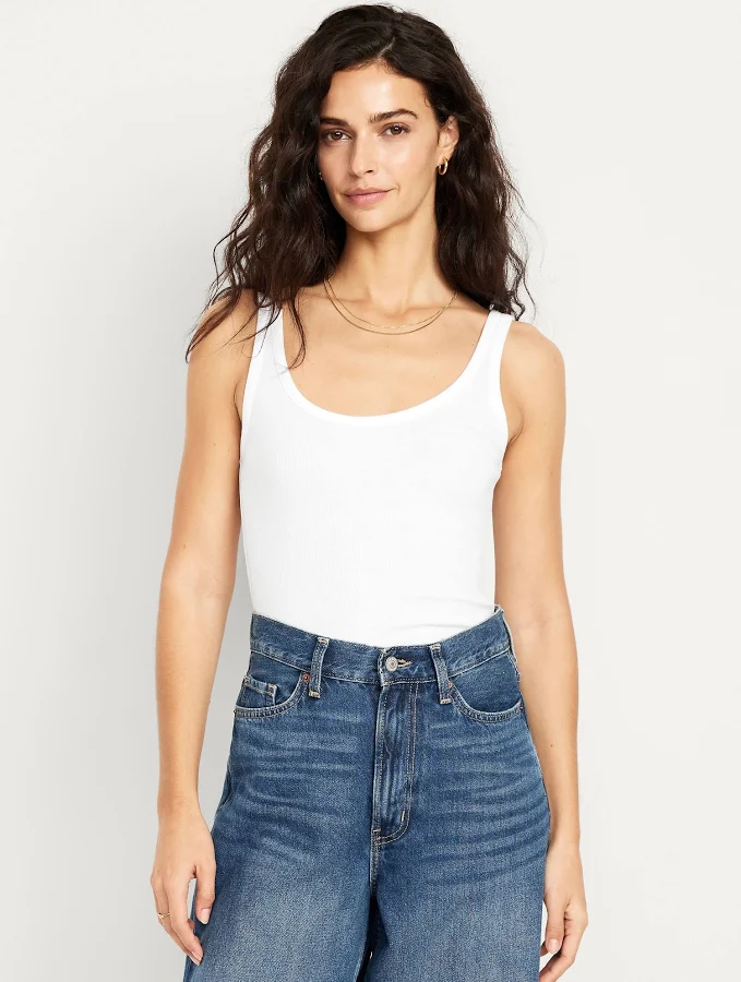 top Old Navy Women's First-Layer Ribbed Scoop-Neck Tank Top Old Navy $7