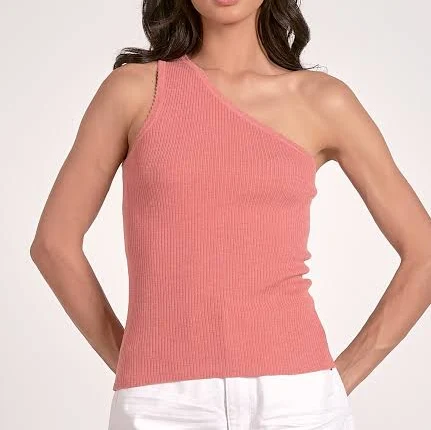 one shoulder top One Shoulder Ribbed Top Hope & Stetson $17.7
