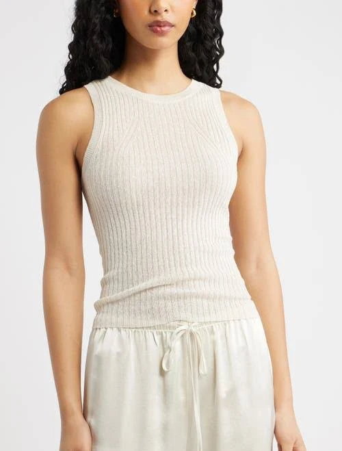 top Open Edit Linen Blend Sweater Tank Nordstrom $39.5