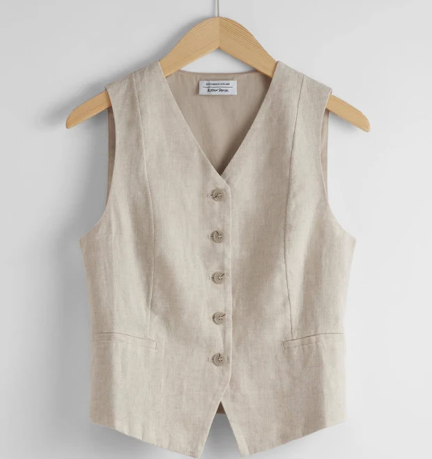 top & Other Stories Tailored Linen Vest & Other Stories US $89