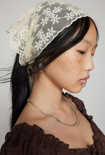 accessory Out From Under Lace Headscarf in Beige, Women's at Urban Outfitters Urban Outfitters $15