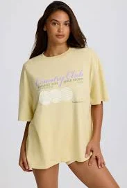 top Oversized Graphic T-Shirt in Lemon ohpolly.com $30