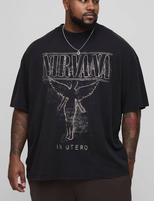 top Oversized Nirvana License Acid Wash Print T-Shirt Debenhams.us $32