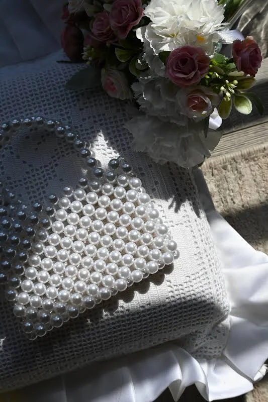bag Pearl Mini Straw Bridal Beach Bag Etsy - Seller $56.29