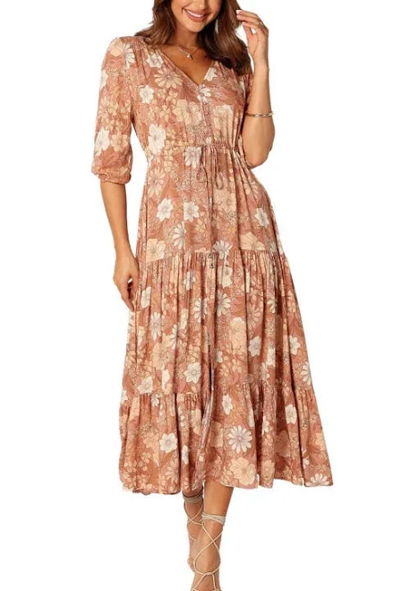 dress Petal & Pup Women's Kelda Floral Midi Dress Nordstrom $89