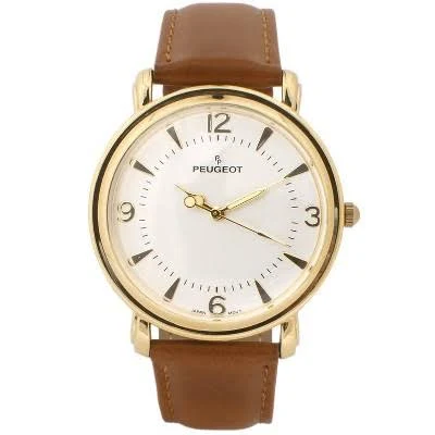 accessory Peugeot Men's Slim Retro Design Stainless Steel Watch with Calf Skin Leather Strap Target $65