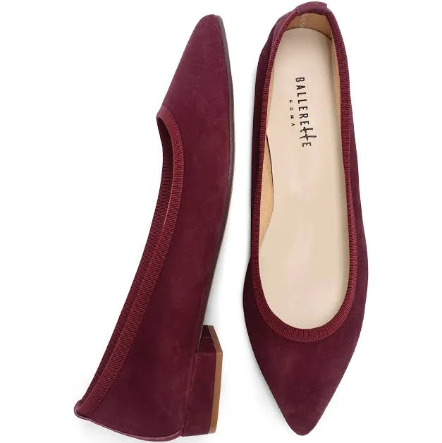 shoes Pointed Toe Suede Ballet Flats Ballerette $230