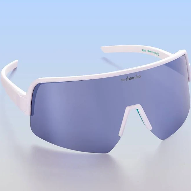accessory Polarized Sports Wrap Sunglasses | Wraparound Sunglasses Mirrored Chrome / White Frame Roshambo Eyewear $55
